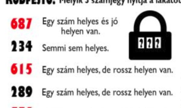 Tízből 1 felhasználó jön csak rá! Melyik három számjegy nyitja a lakatot?