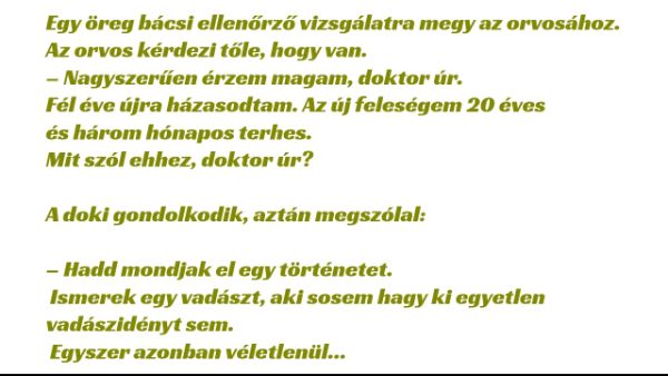 VICC: Az idős bácsi ellenőrző vizsgálatra megy az orvosához