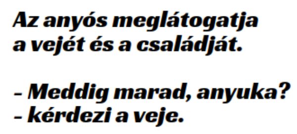 VICC: Az anyós meglátogatja a vejét és a családját