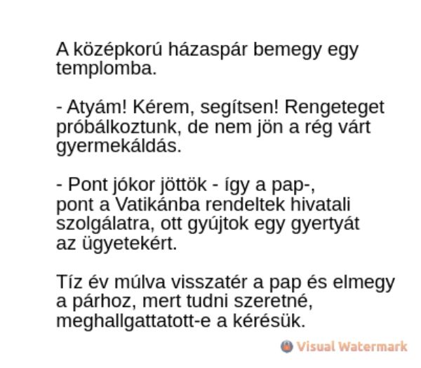 VICC: Középkorú házaspár bemegy egy templomba