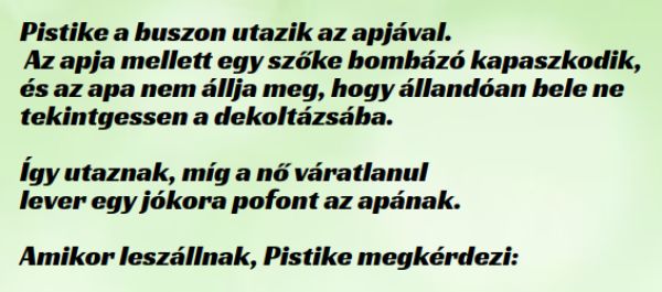 VICC: Pistike a buszon utazik az apjával