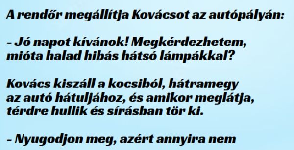 VICC: A rendőr megállítja Kovácsot az autópályán