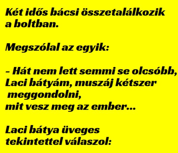 VICC: Két idős bácsi összetalálkozik a boltban