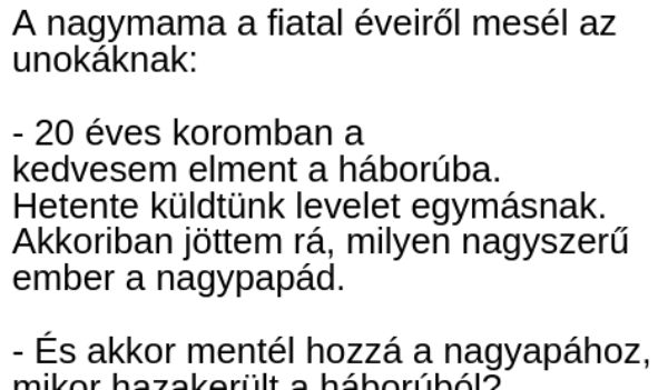 VICC: A nagyi a fiatalkoráról mesél az unokáknak