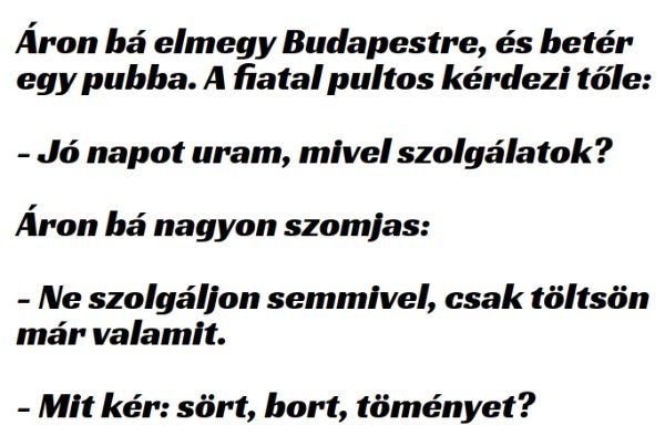 VICC: Áron bá elmegy Budapestre, betér egy pubba