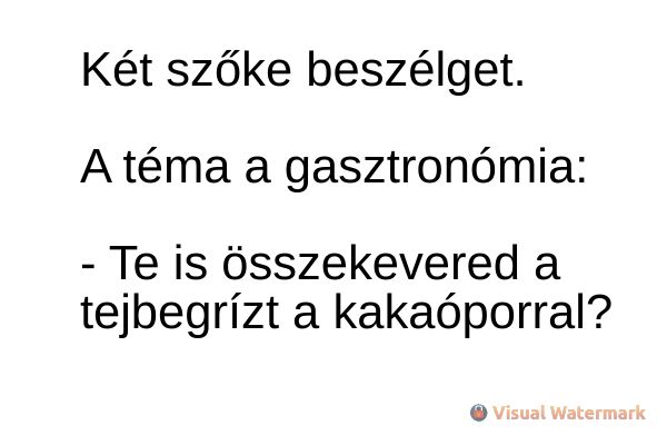 VICC: Két szőke beszélget. A téma a gasztronómia: