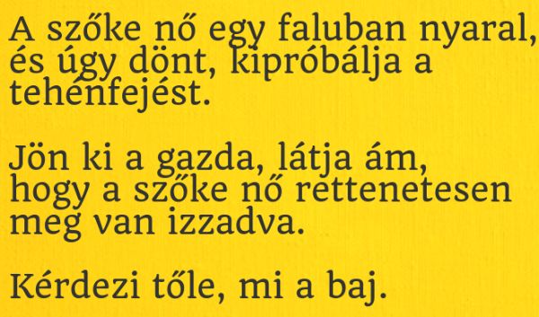 VICC: A szőke nő egy faluban nyaral, és úgy dönt, kipróbálja a tehénfejést