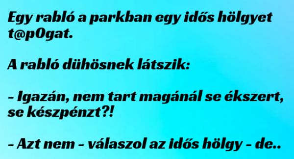 VICC: Egy rabló a parkban egy idős hölgyet t@p0gat