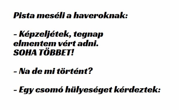 VICC: Pista és a véradás