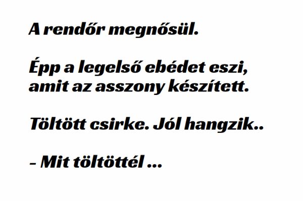 VICC: A rendőr első ebédje házasként