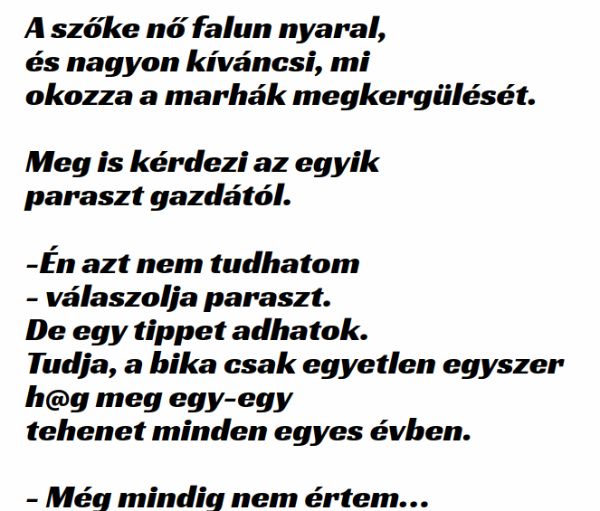 VICC: A szőke nő falun nyaral,  és nagyon kíváncsi, mi  okozza a marhák megkergülését