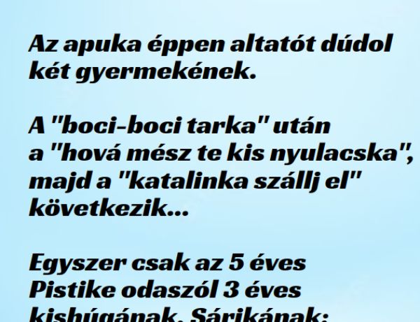 VICC: Az apuka éppen altatót dúdol  két gyermekének