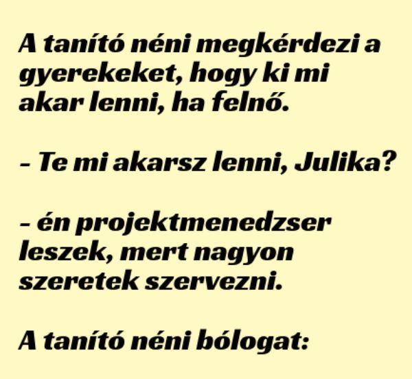VICC: A tanító néni megkérdezi a gyerekeket, hogy ki mi akar lenni ha felnő
