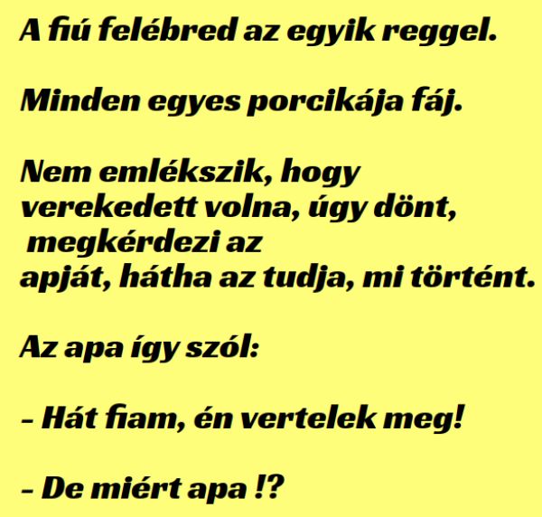 VICC: A fiú felébred az egyik reggel és minden egyes porcikája fáj