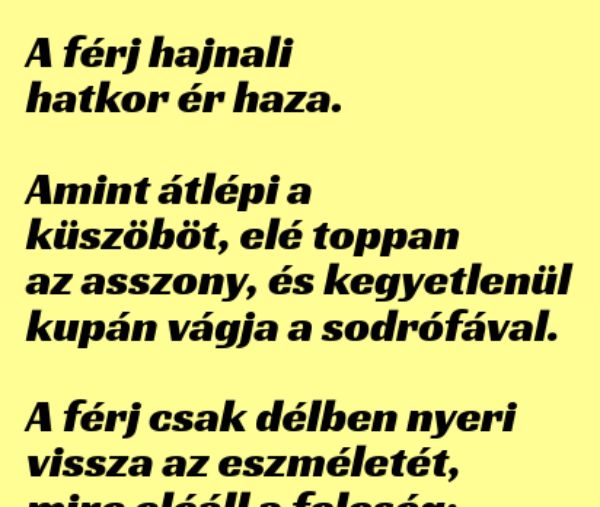 VICC: A férj hajnali hatkor ér haza