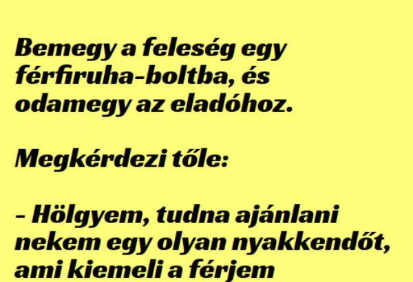 VICC: Bemegy a feleség egy férfiruha-boltba