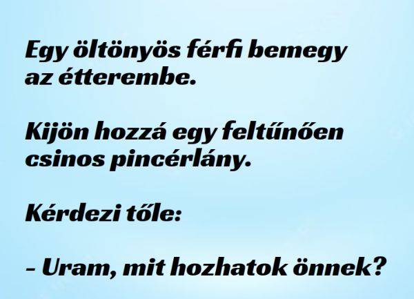 VICC: Egy öltönyös férfi bemegy az étterembe