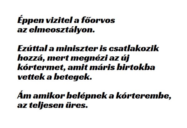 VICC: A miniszterrel vizitel a főorvos az elmeosztályon