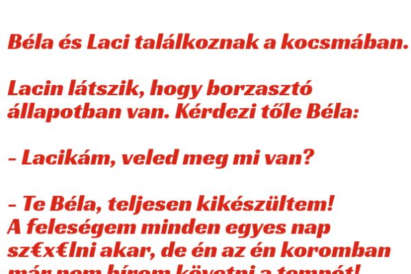 VICC: Lacin látszik, hogy borzasztó állapotban van