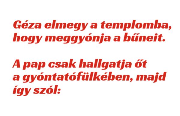 VICC: Pap a gyóntatófülkében