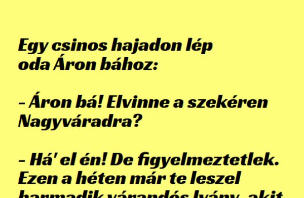 VICC: Egy csinos hajadon lép oda Áron bához