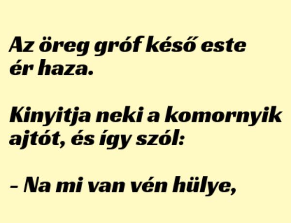 VICC: Az öreg gróf késő este ér haza