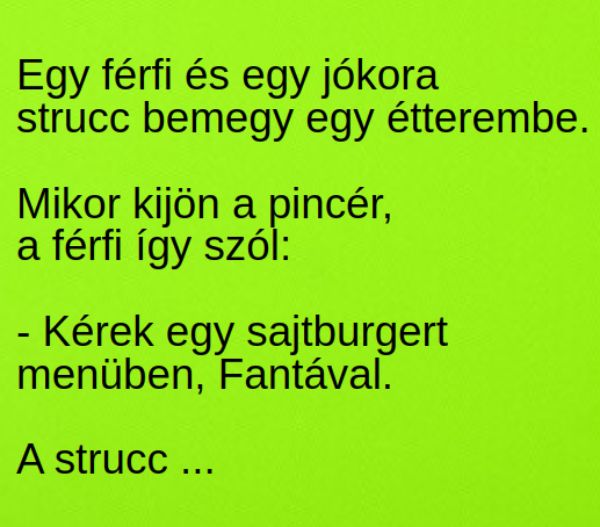 VICC: Egy férfi és egy jókora strucc bemegy egy étterembe