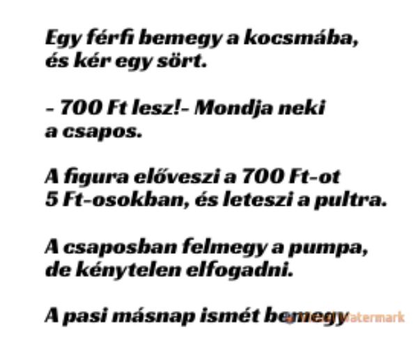 VICC: Egy férfi bemegy a kocsmába