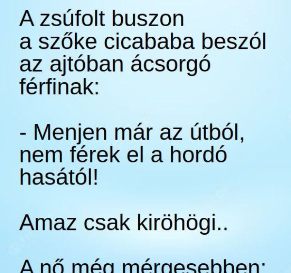 VICC: A zsúfolt buszon a szőke cicababa beszól az ajtóban ácsorgó férfinak