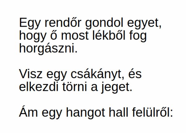 VICC: Egy rendőr gondol egyet, hogy ő most lékből fog horgászni