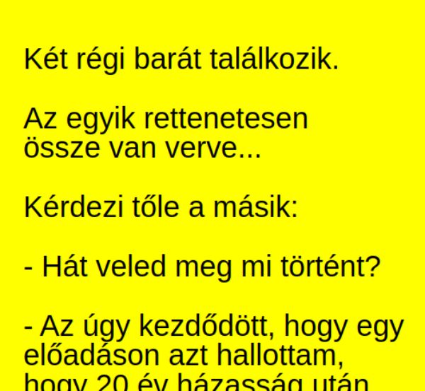 VICC: Két régi barát találkozik. Az egyik rettenetesen össze van verve…