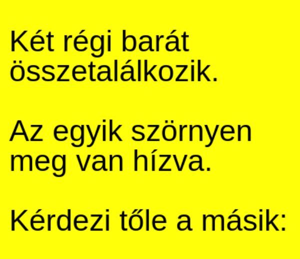 VICC: Két régi barát összetalálkozik. Látja az egyik, hogy a másik szörnyen el van hízva
