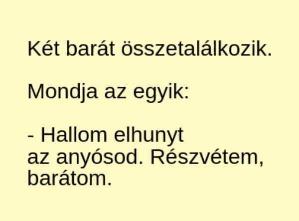 VICC: Részvétem az anyós halála miatt