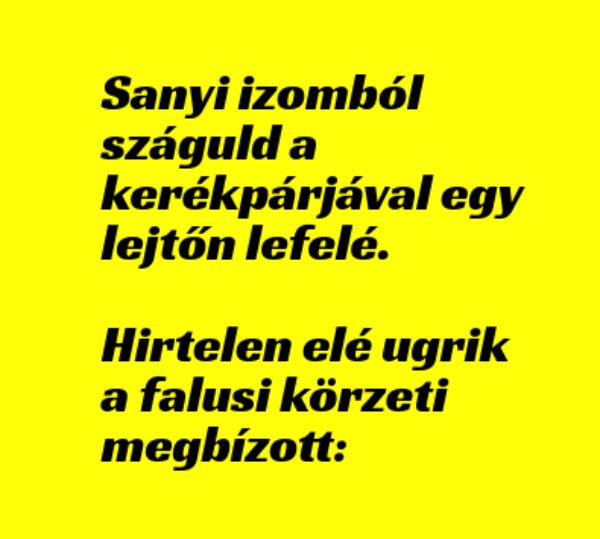 VICC: Sanyi izomból száguld a kerékpárjával egy lejtőn lefelé