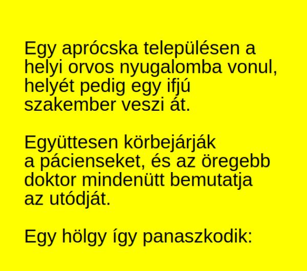 VICC: Nyugdíjba megy a falu idős orvosa, egy fiatal doktor érkezik a helyére