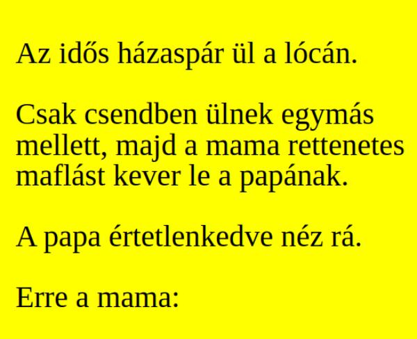 VICC: Az idős házaspár csendben ül a lócán, majd a mama rettenetes maflást kever le a papának