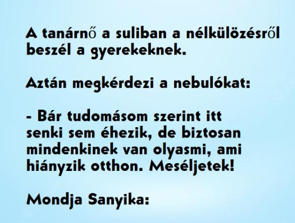 VICC: A tanárnő a suliban a nélkülözésről beszél Móricka osztályának