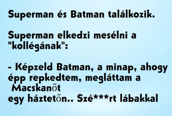 VICC: Superman és Batman találkozik. Superman elkedzi mesélni a kollégának