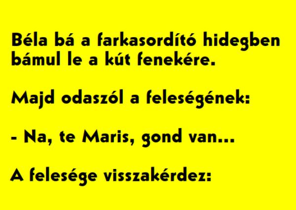 VICC: Béla bá a farkasordító hidegben bámul le a kút fenekére.