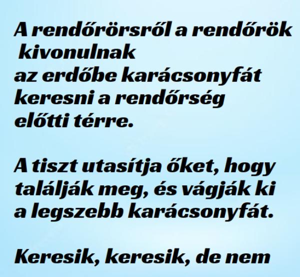 VICC: A rendőrök kivonulnak az erdőbe karácsonyfát keresni
