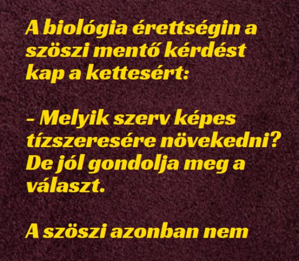 VICC: A biológia érettségin a szöszi mentő kérdést kap a kettesért: