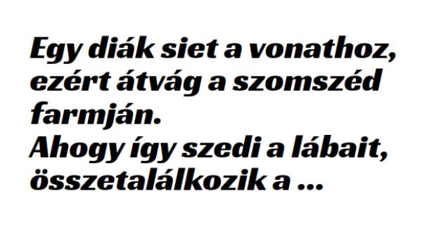 VICC: Egy diák siet a vonathoz, ezért átvág a szomszéd farmján