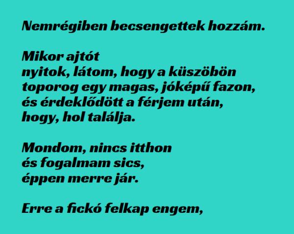 VICC: Egy nagyon jó pasi csengetett be hozzám