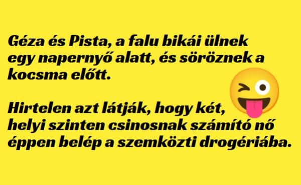 VICC: Géza és Pista, a falu bikái ülnek a kocsma előtt