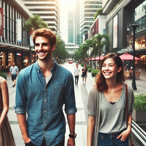 VICC: A férfi és két nő sétálgat a korzón