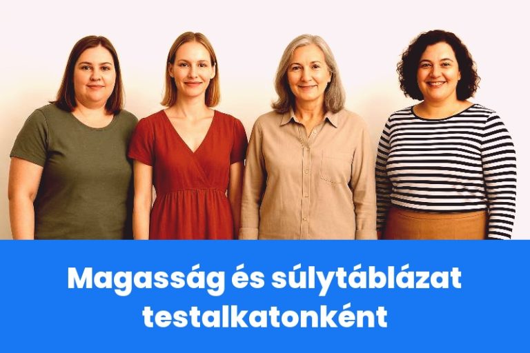 Magasság és súlytáblázat testalkatonként
