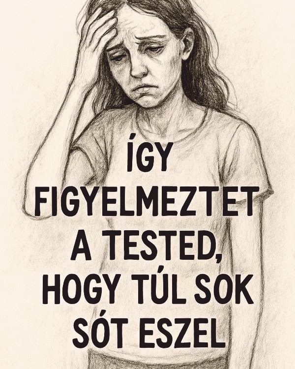 8 jel, ami arra figyelmeztet, hogy több sót fogyasztasz, mint amit a szervezeted elbír, és megbetegít. Sajnos a 6.-at és a 7.-et is észrevettem magamon.