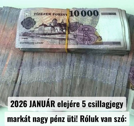 2026 JANUÁR elejére 5 csillagjegy markát nagy pénz üti! Róluk van szó: