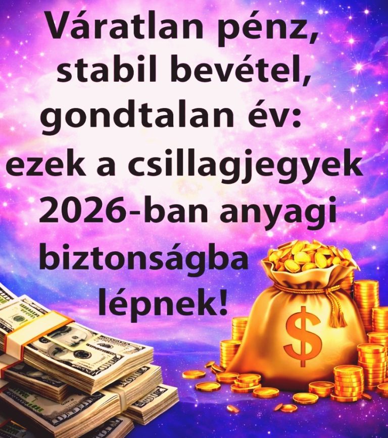 2026-ban végre fellélegezhetnek ezek a csillagjegyek: anyagi gondok helyett váratlan pénz és stabilitás érkezik hozzájuk.