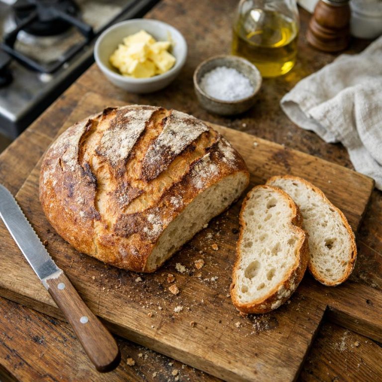 Dagasztás nélküli házi kenyér: mintha egy profi pék készítette volna.